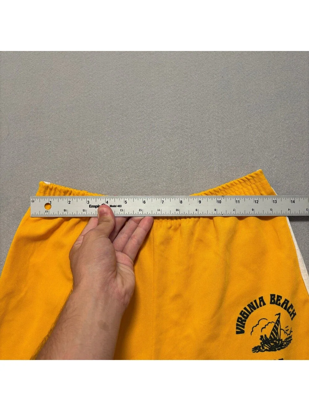 VTG 70's Champion Virginia Beach Gym Track Running Shorts Women's S Yellow Retro
